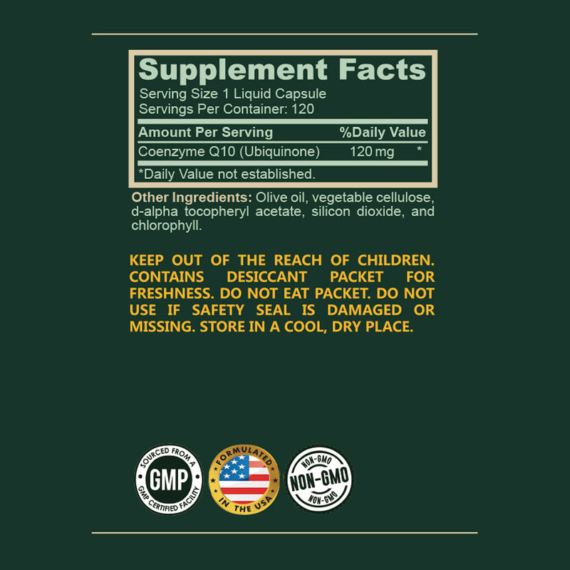 CoQ10 120mg Liquid Capsules - Black Coral