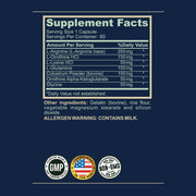 Black Coral Bedtime Weight Loss supplement facts close up label with ingredient list and dosage information