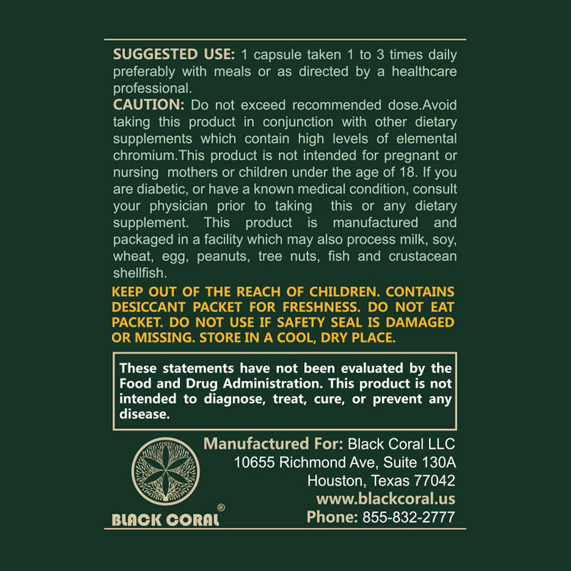 Blood Sugar Support Capsules - Black Coral