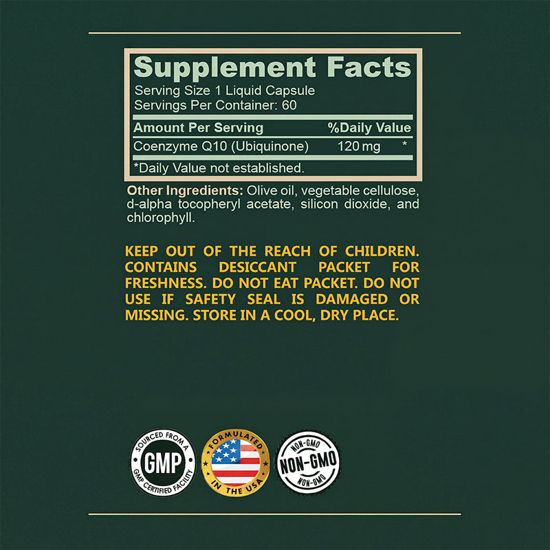 CoQ10 120mg Liquid Capsules - Black Coral