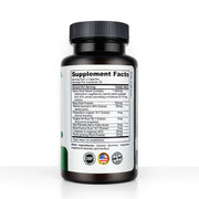 Black Coral Horny Goat Weed capsules bottle showing supplement facts panel with ingredient and nutrition details