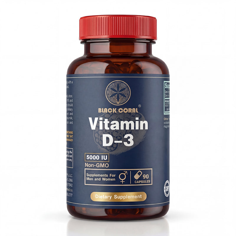 Black Coral Vitamin D-3 5000 IU Capsules - Black Coral
