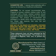 Black Coral Vitamin D3 suggested use directions dosage instructions and safety information label